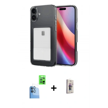 MARSİLYAN™- iPhone 16 Plus Kılıf Doruk Klasik Koleksiyonu - Siyah Bilvis 3D Cam Ekran Koruyucu + Raze Metal Kamera Lens - LT