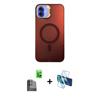 MARSİLYAN™- iPhone 16 Plus Kılıf Doruk Klasik Prime - Siyah 3D Antistatik Seramik Nano Ekran Koruyucu + Raze Metal Kamera Lens - SH