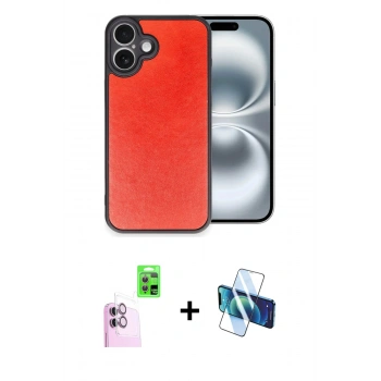 MARSİLYAN™- iPhone 16 Plus Kılıf Kıvılcım Işık Serisi - Siyah 3D Antistatik Seramik Nano Ekran Koruyucu + Raze Metal Kamera Lens - PE