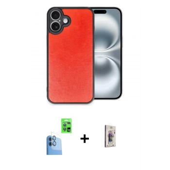 MARSİLYAN™- iPhone 16 Plus Kılıf Kıvılcım Işık Serisi - Siyah Bilvis 3D Cam Ekran Koruyucu + Raze Metal Kamera Lens - LT