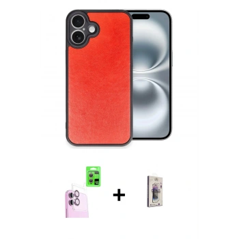 MARSİLYAN™- iPhone 16 Plus Kılıf Kıvılcım Işık Serisi - Siyah Bilvis 3D Cam Ekran Koruyucu + Raze Metal Kamera Lens - PE