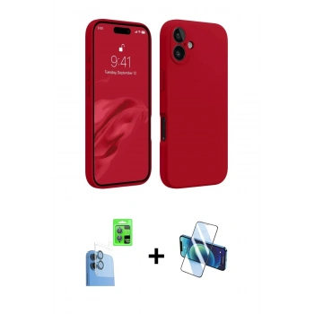 MARSİLYAN™- iPhone 16 Plus Kılıf Kozmos Yansıma Özel Seri - Siyah 3D Antistatik Cam Ekran Koruyucu + Raze Metal Kamera Lens - LT