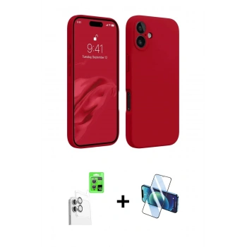 MARSİLYAN™- iPhone 16 Plus Kılıf Kozmos Yansıma Özel Seri - Siyah 3D Antistatik Seramik Nano Ekran Koruyucu + Raze Metal Kamera Lens - BZ