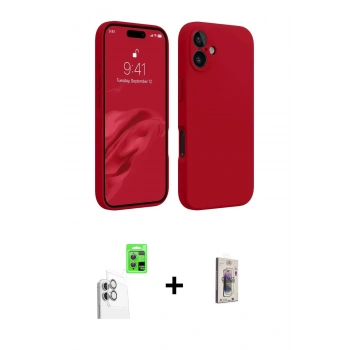 MARSİLYAN™- iPhone 16 Plus Kılıf Kozmos Yansıma Özel Seri - Siyah Bilvis 3D Cam Ekran Koruyucu + Raze Metal Kamera Lens - BZ