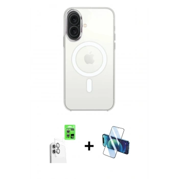 MARSİLYAN™- iPhone 16 Plus Kılıf Kutup Klasik Serisi - Siyah 3D Antistatik Seramik Nano Ekran Koruyucu + Raze Metal Kamera Lens - BZ