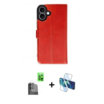 MARSİLYAN™- iPhone 16 Plus Kılıf Siluet Işık Serisi - Siyah 3D Antistatik Cam Ekran Koruyucu + Raze Metal Kamera Lens - SH