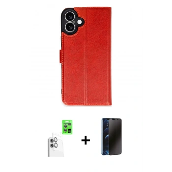 MARSİLYAN™- iPhone 16 Plus Kılıf Siluet Işık Serisi - Siyah 3D Antistatik Hayalet Cam Ekran Koruyucu + Raze Metal Kamera Lens - BZ