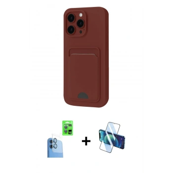 MARSİLYAN™- iPhone 16 Plus Kılıf Vadi Çizgi Prime - Siyah 3D Antistatik Cam Ekran Koruyucu + Raze Metal Kamera Lens - LT