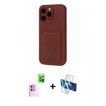 MARSİLYAN™- iPhone 16 Plus Kılıf Vadi Çizgi Prime - Siyah 3D Antistatik Cam Ekran Koruyucu + Raze Metal Kamera Lens - PE