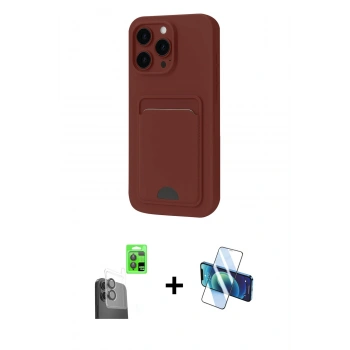 MARSİLYAN™- iPhone 16 Plus Kılıf Vadi Çizgi Prime - Siyah 3D Antistatik Seramik Nano Ekran Koruyucu + Raze Metal Kamera Lens - SH