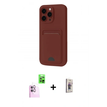 MARSİLYAN™- iPhone 16 Plus Kılıf Vadi Çizgi Prime - Siyah Bilvis 3D Cam Ekran Koruyucu + Raze Metal Kamera Lens - PE