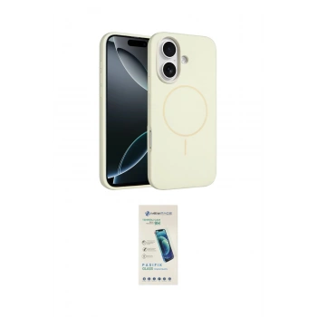 MARSİLYAN™- iPhone 16 Plus Kılıf Yankı Form Serisi - Şeffaf Pasifik Cam Ekran Koruyucu