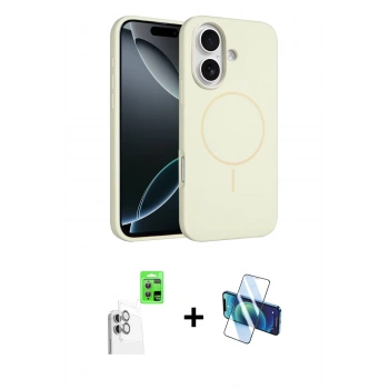 MARSİLYAN™- iPhone 16 Plus Kılıf Yankı Form Serisi - Siyah 3D Antistatik Seramik Nano Ekran Koruyucu + Raze Metal Kamera Lens - BZ