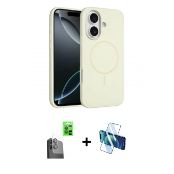 MARSİLYAN™- iPhone 16 Plus Kılıf Yankı Form Serisi - Siyah 3D Antistatik Seramik Nano Ekran Koruyucu + Raze Metal Kamera Lens - SH
