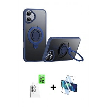 MARSİLYAN™- iPhone 16 Plus Kılıf Zirve Çizgi Prime - Siyah 3D Antistatik Seramik Nano Ekran Koruyucu + Raze Metal Kamera Lens - BZ