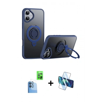 MARSİLYAN™- iPhone 16 Plus Kılıf Zirve Çizgi Prime - Siyah 3D Antistatik Seramik Nano Ekran Koruyucu + Raze Metal Kamera Lens - LT