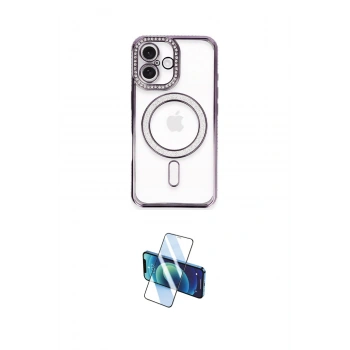 MARSİLYAN™- iPhone 16 Plus Kılıf Zirve Doku Prime - Siyah 3D Antistatik Cam Ekran Koruyucu