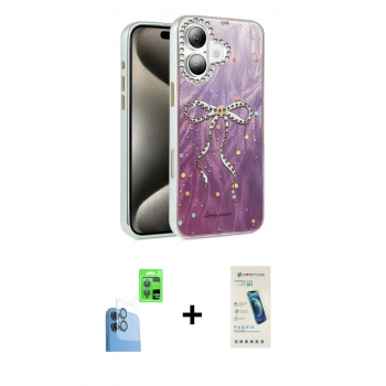MARSİLYAN™- iPhone 16 Plus Kılıf Zirve Modern Prime - Şeffaf Pasifik Cam Ekran Koruyucu + Raze Metal Kamera Lens - LT