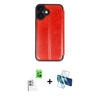 MARSİLYAN™- iPhone 16 Plus Kılıf Zirve Yansıma Serisi - Siyah 3D Antistatik Seramik Nano Ekran Koruyucu + Raze Metal Kamera Lens - BZ
