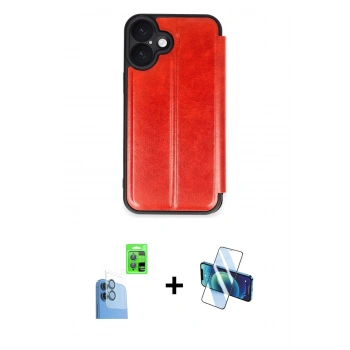 MARSİLYAN™- iPhone 16 Plus Kılıf Zirve Yansıma Serisi - Siyah 3D Antistatik Seramik Nano Ekran Koruyucu + Raze Metal Kamera Lens - LT