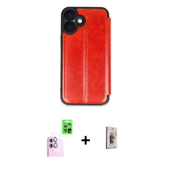 MARSİLYAN™- iPhone 16 Plus Kılıf Zirve Yansıma Serisi - Siyah Bilvis 3D Cam Ekran Koruyucu + Raze Metal Kamera Lens - PE