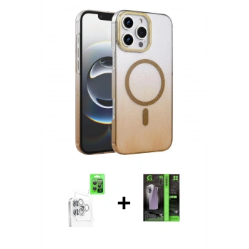 MARSİLYAN™- iPhone 16 Pro Kılıf Ahenk Doku Özel Seri - Şeffaf 360 Full Body Arka Koruyucu + Raze Metal Kamera Lens - BZ