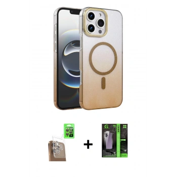 MARSİLYAN™- iPhone 16 Pro Kılıf Ahenk Doku Özel Seri - Şeffaf 360 Full Body Arka Koruyucu + Raze Metal Kamera Lens - CLTM