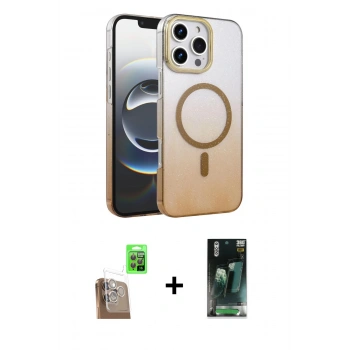 MARSİLYAN™- iPhone 16 Pro Kılıf Ahenk Doku Özel Seri - Siyah 360 Mat Full Body Arka Koruyucu + Raze Metal Kamera Lens - CLTM
