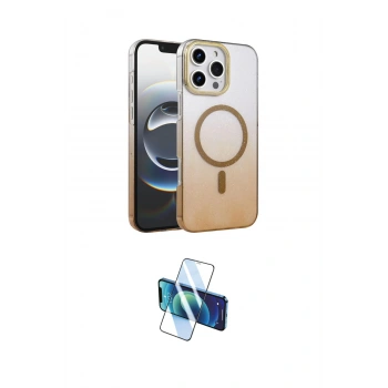 MARSİLYAN™- iPhone 16 Pro Kılıf Ahenk Doku Özel Seri - Siyah 3D Antistatik Cam Ekran Koruyucu