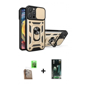 MARSİLYAN™- iPhone 16 Pro Kılıf Ahenk Klasik - Siyah 360 Mat Full Body Arka Koruyucu + Raze Metal Kamera Lens - CLTM