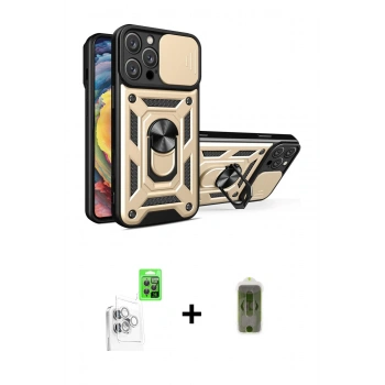MARSİLYAN™- iPhone 16 Pro Kılıf Ahenk Klasik - Siyah Joko Magic 5D Hayalet Cam + Raze Metal Kamera Lens - BZ