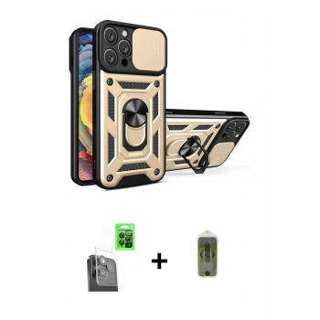 MARSİLYAN™- iPhone 16 Pro Kılıf Ahenk Klasik - Siyah Joko Magic 5D Hayalet Cam + Raze Metal Kamera Lens - SH