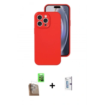 MARSİLYAN™- iPhone 16 Pro Kılıf Ahenk Serisi - Siyah Bilvis 0.18mm Plus Cam Ekran Koruyucu + Raze Metal Kamera Lens - CLTM