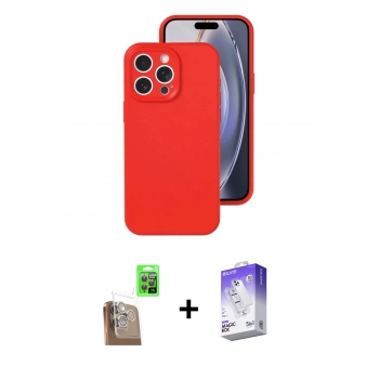 MARSİLYAN™- iPhone 16 Pro Kılıf Ahenk Serisi - Siyah Bilvis 5in1 3D Magic Cam Ekran Koruyucu + Raze Metal Kamera Lens - CLTM