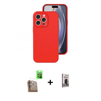 MARSİLYAN™- iPhone 16 Pro Kılıf Ahenk Serisi - Siyah Bilvis Hayalet Cam Ekran Koruyucu + Raze Metal Kamera Lens - CLTM