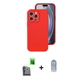 MARSİLYAN™- iPhone 16 Pro Kılıf Ahenk Serisi - Siyah Joko Magic 5D Cam + Raze Metal Kamera Lens - SH