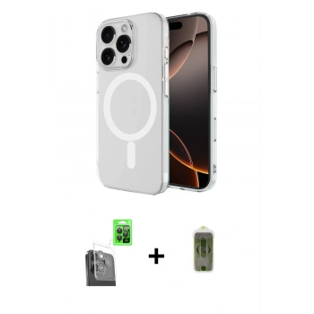 MARSİLYAN™- iPhone 16 Pro Kılıf Ahenk Yansıma Prime - Siyah Joko Magic 5D Hayalet Cam + Raze Metal Kamera Lens - SH