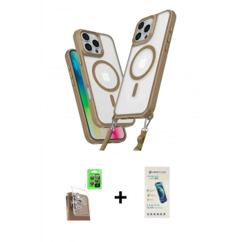 MARSİLYAN™- iPhone 16 Pro Kılıf Atlas Doku Koleksiyonu - Şeffaf Pasifik Cam Ekran Koruyucu + Raze Metal Kamera Lens - CLTM