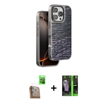 MARSİLYAN™- iPhone 16 Pro Kılıf Atlas Minimal Özel Seri - Şeffaf 360 Full Body Arka Koruyucu + Raze Metal Kamera Lens - CLTM