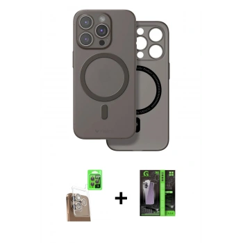 MARSİLYAN™- iPhone 16 Pro Kılıf Çekirdek Klasik - Şeffaf 360 Full Body Arka Koruyucu + Raze Metal Kamera Lens - CLTM