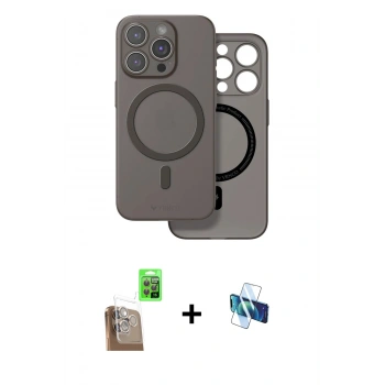 MARSİLYAN™- iPhone 16 Pro Kılıf Çekirdek Klasik - Siyah 3D Antistatik Seramik Nano Ekran Koruyucu + Raze Metal Kamera Lens - CLTM