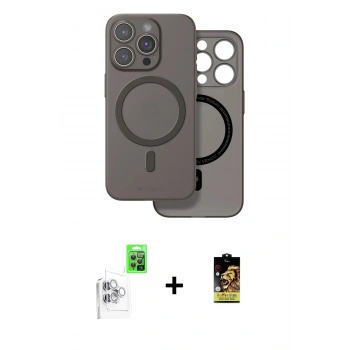 MARSİLYAN™- iPhone 16 Pro Kılıf Çekirdek Klasik - Siyah Buffer Cam Ekran Koruyucu + Raze Metal Kamera Lens - BZ