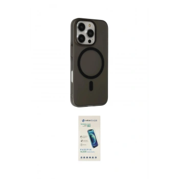 MARSİLYAN™- iPhone 16 Pro Kılıf Çekirdek Modern Prime - Şeffaf Pasifik Cam Ekran Koruyucu