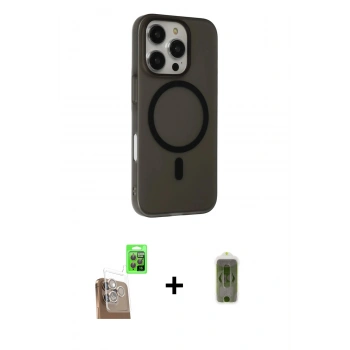 MARSİLYAN™- iPhone 16 Pro Kılıf Çekirdek Modern Prime - Siyah Joko Magic 5D Hayalet Cam + Raze Metal Kamera Lens - CLTM