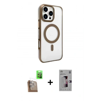 MARSİLYAN™- iPhone 16 Pro Kılıf Doruk Doku Özel Seri - Siyah Bilvis 3D Mat Cam Ekran Koruyucu + Raze Metal Kamera Lens - CLTM