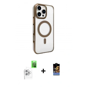 MARSİLYAN™- iPhone 16 Pro Kılıf Doruk Doku Özel Seri - Siyah Buffer Hayalet Cam Ekran Koruyucu + Raze Metal Kamera Lens - BZ