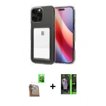 MARSİLYAN™- iPhone 16 Pro Kılıf Doruk Klasik Koleksiyonu - Şeffaf 360 Full Body Arka Koruyucu + Raze Metal Kamera Lens - CLTM