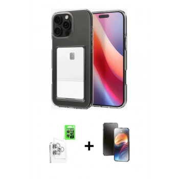 MARSİLYAN™- iPhone 16 Pro Kılıf Doruk Klasik Koleksiyonu - Siyah 3D Antistatik Mat Seramik Nano Ekran Koruyucu + Raze Metal Kamera Lens - BZ