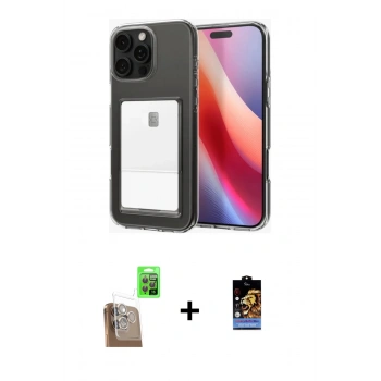 MARSİLYAN™- iPhone 16 Pro Kılıf Doruk Klasik Koleksiyonu - Siyah Buffer Hayalet Cam Ekran Koruyucu + Raze Metal Kamera Lens - CLTM