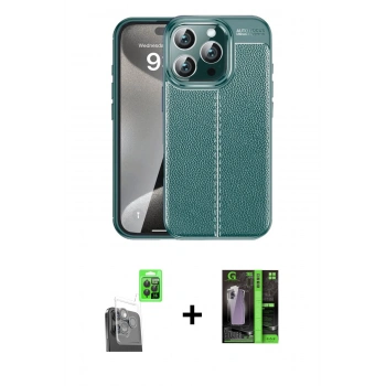 MARSİLYAN™- iPhone 16 Pro Kılıf Doruk Klasik Özel Seri - Şeffaf 360 Full Body Arka Koruyucu + Raze Metal Kamera Lens - SH